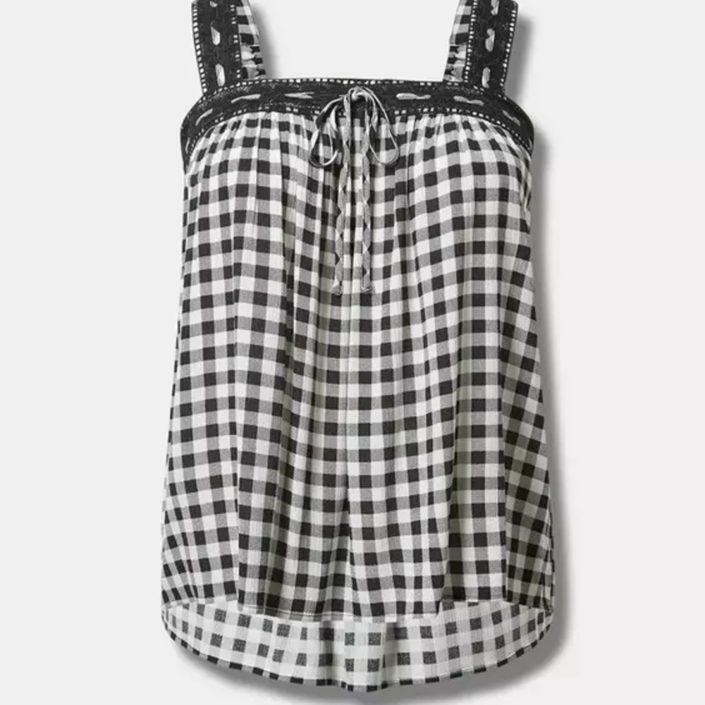 NWT Torrid Washable Gauze Crochet Lace Trim Tank A1 - Picture 5 of 5